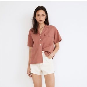NWT Madewell Linen-Blend Camp Shirt